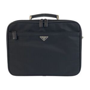 Prada Nylon Leather TESSUTO Logo Briefcase
